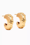 Harla Chunky Open Hoop Earrings in 18kt Gold-plated Metal