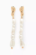 Eclo Pearl Drop Earrings in 18kt Gold-plated Metal