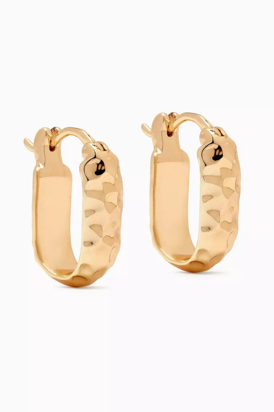 Sano Textured Chunky Hoop Earrings in 18kt Gold-plated Metal