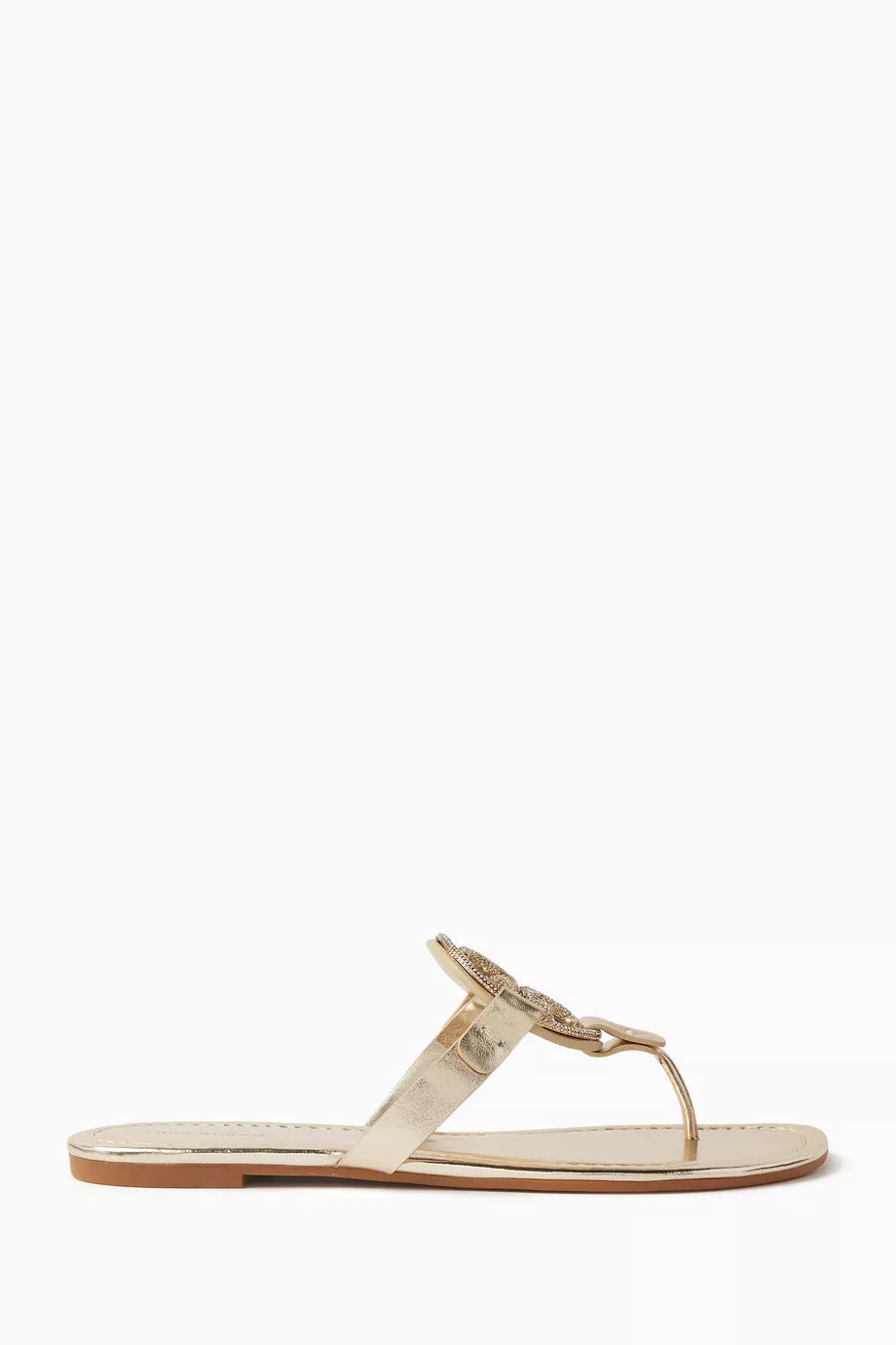 Miller Pavé Sandals in Metallic Leather
