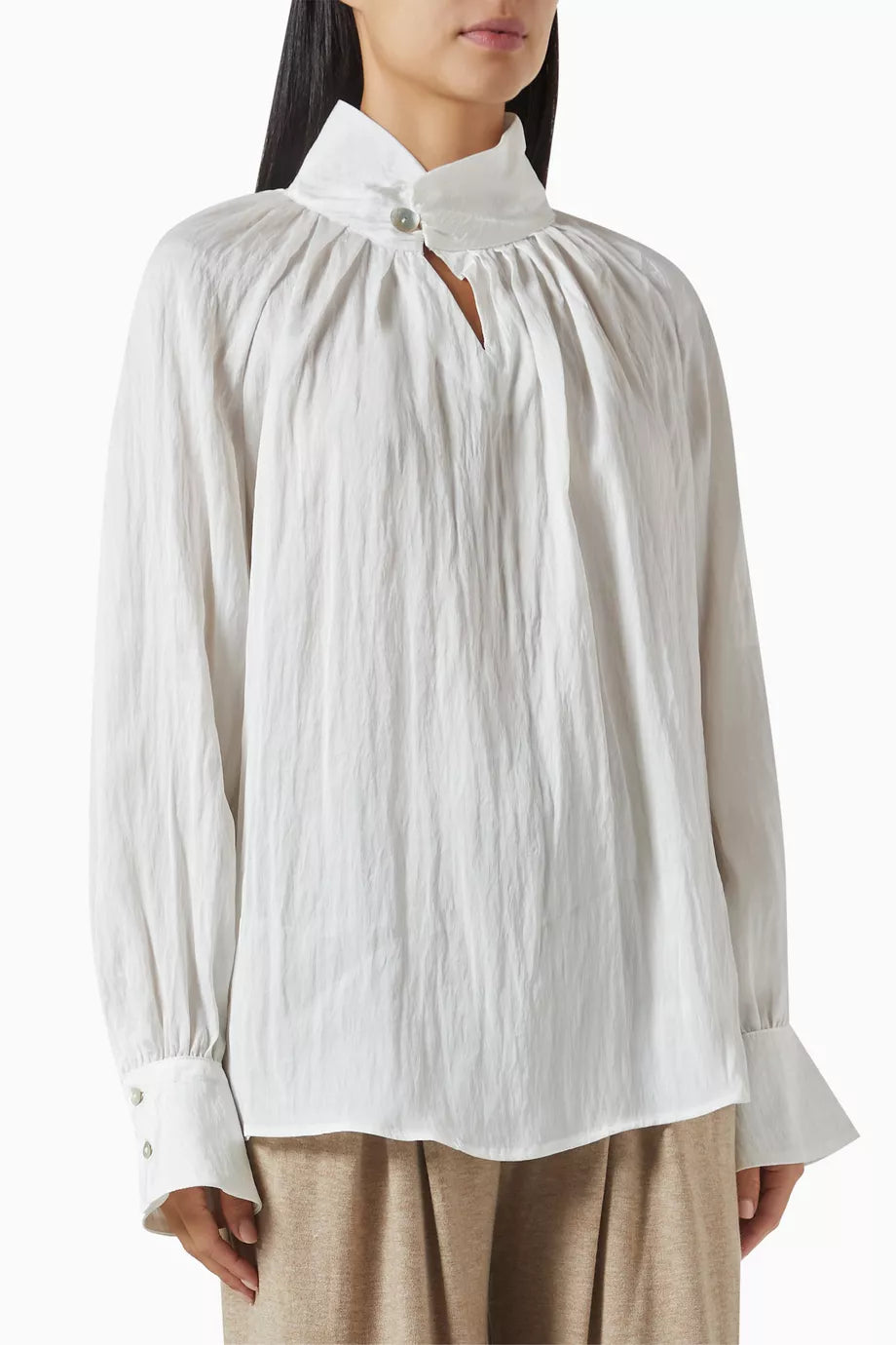 Crushed High-collar Top