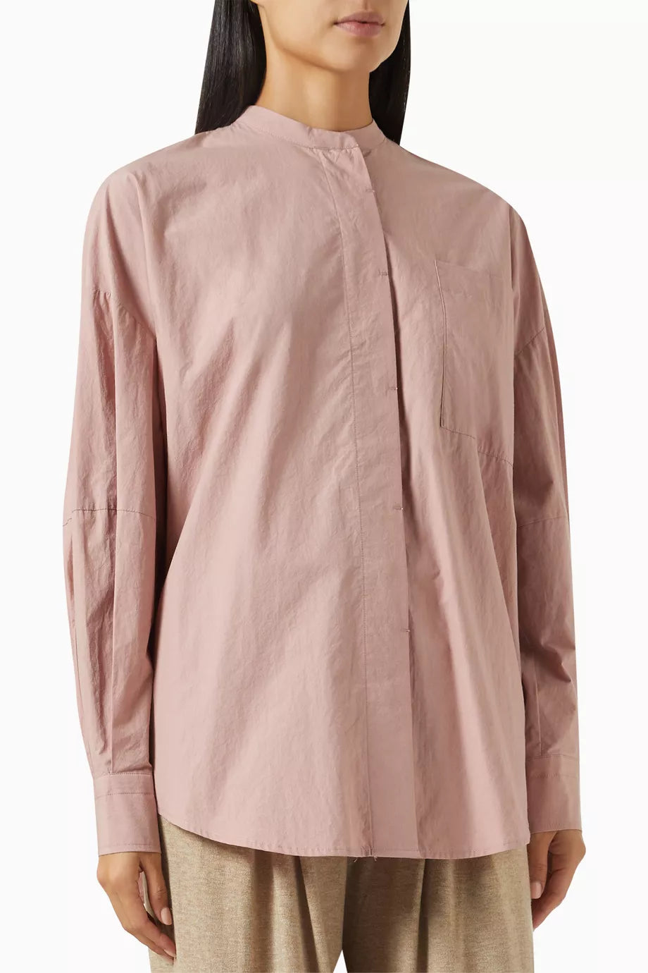 Mandarin-collar Top