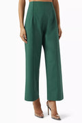 High-waist Pants in Cotton-blend