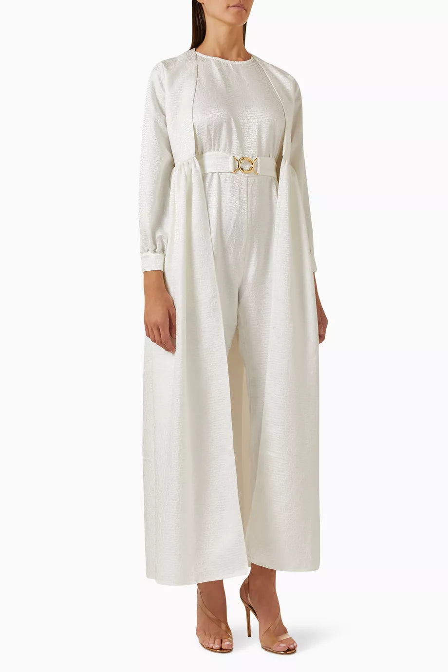 Cape-style Belted Jumpsuit