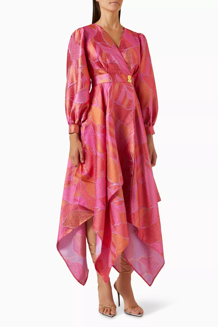 Asymmetrical Printed Maxi Dress