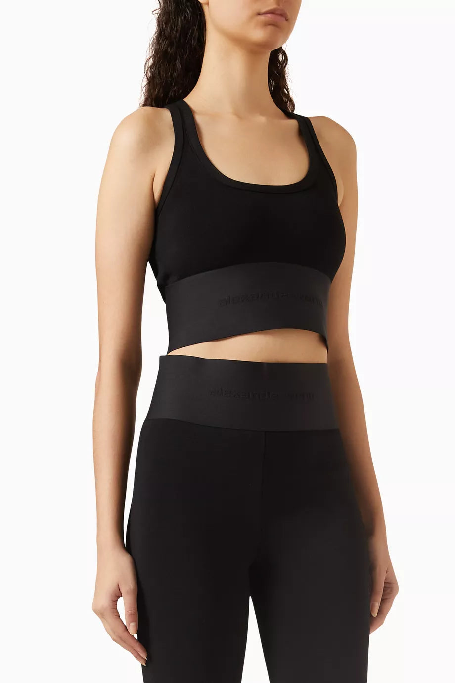 Logo Scoop-neck Bra Top in Stretch Viscose