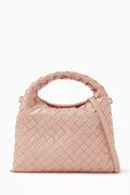 Mini Hop Hobo Bag in Intrecciato Leather