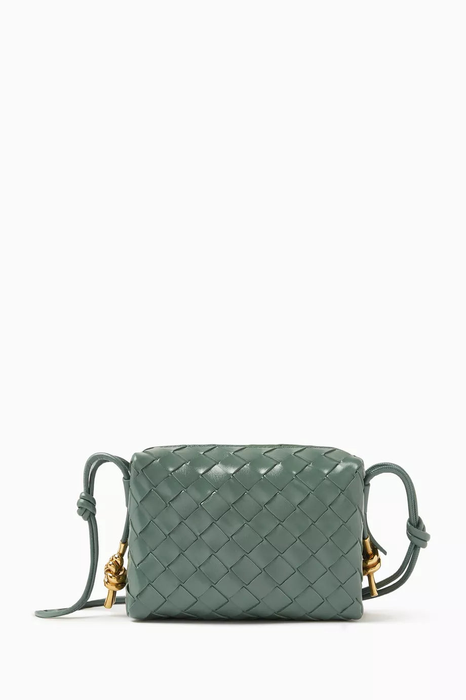 Mini Loop Crossbody Bag in Intrecciato Leather