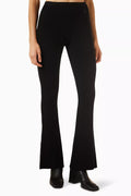 Flared Pants in Ribbed-knit