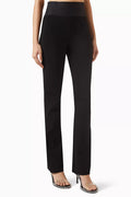 Logo Bootcut Pants in Compact Matte Viscose