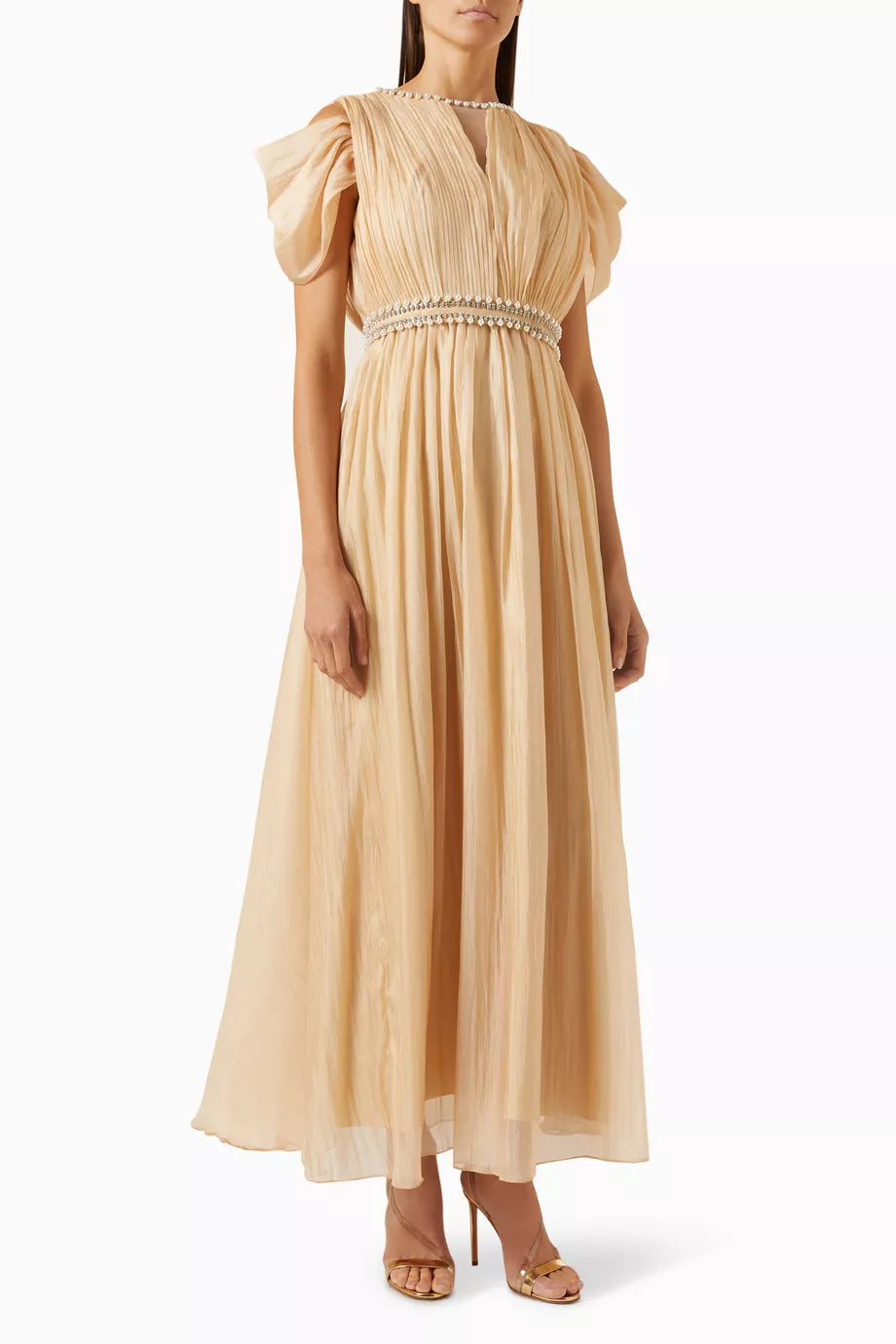 Pearl-embellished Maxi Dress