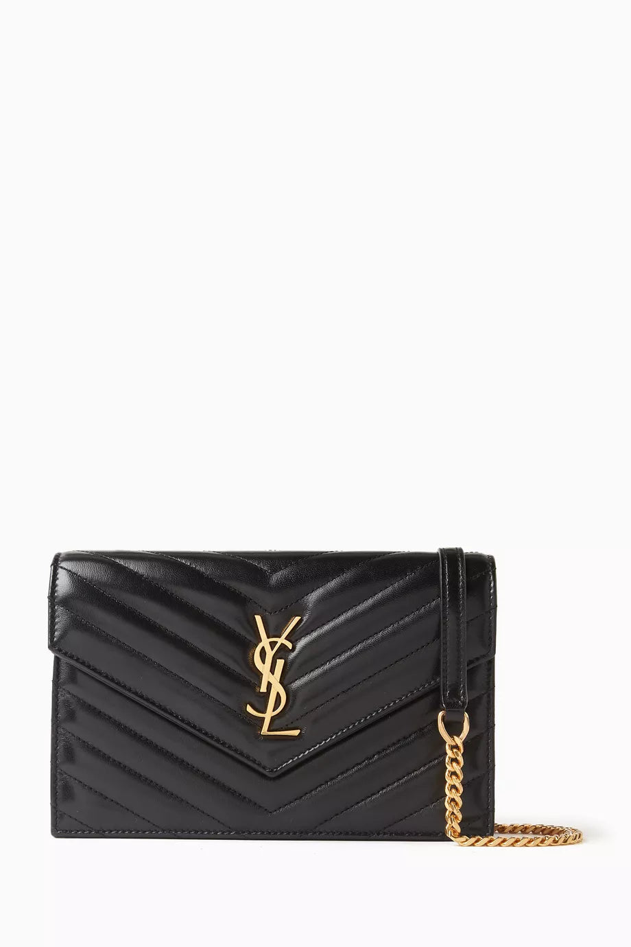 Cassandre Matelassé Envelope Chain Wallet in Lambskin