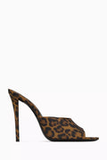 Goldie Leopard1 110 Slip-on Mules in Grosgrain