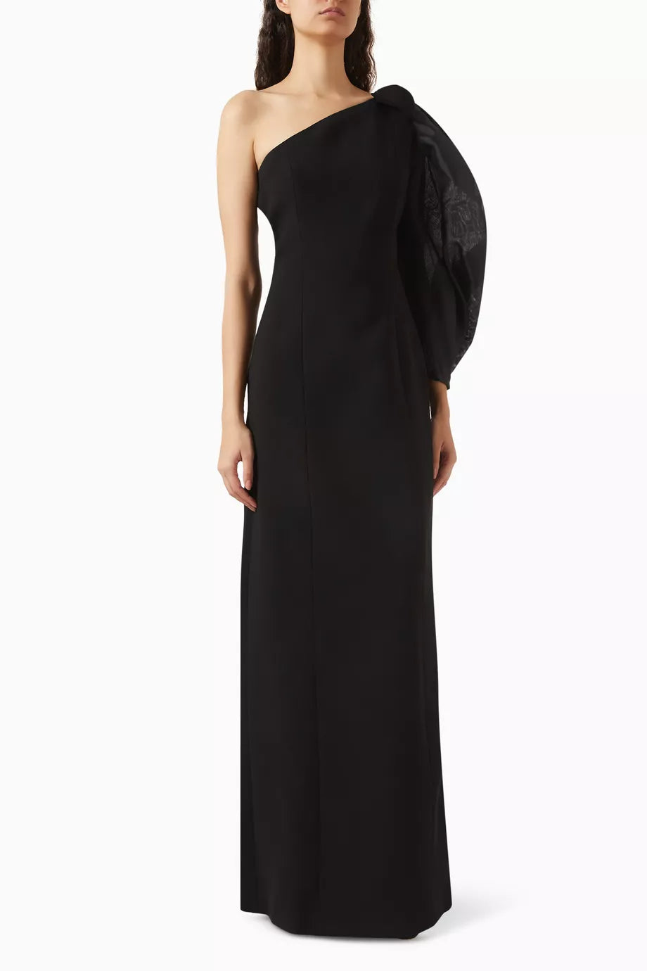 One-shoulder Gown in Crepe
