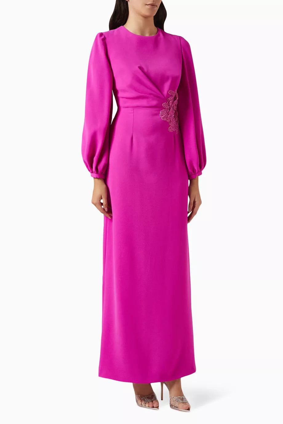 Embellished Maxi Dress in Crepe