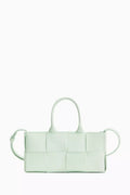 Mini East-West Arco Tote Bag in Intreccio Leather