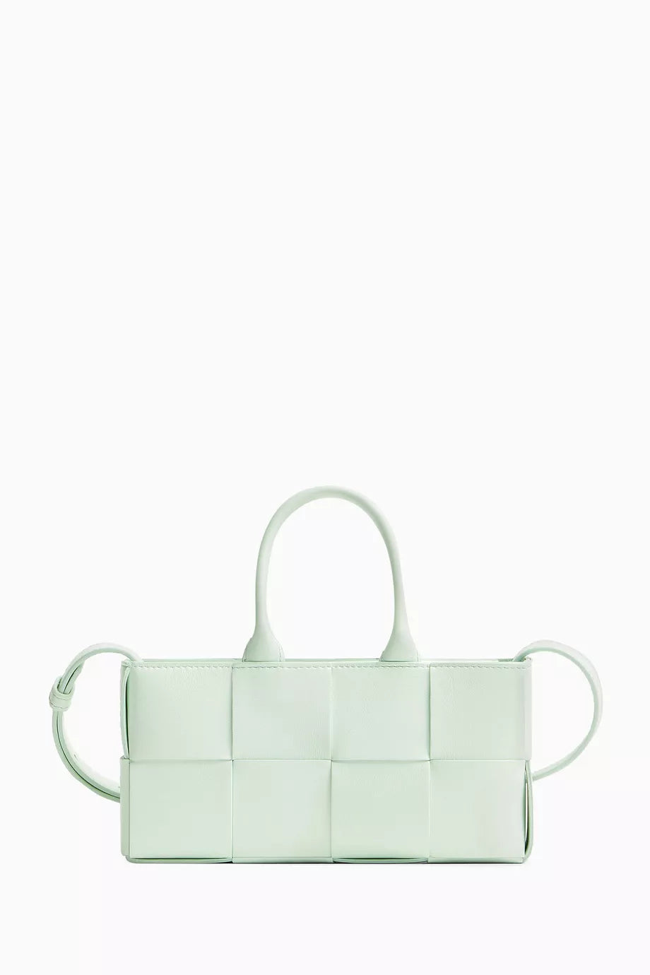Mini East-West Arco Tote Bag in Intreccio Leather