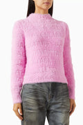 Allover Logo Sweater in Faux-fur