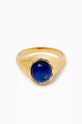 Juliette Lapis Lazuli Ring in 18kt Gold-plated Metal