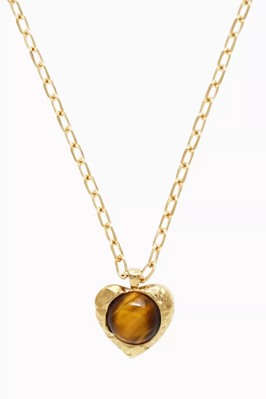 Freya Tiger Eye Necklace in 18kt Gold-plated Bronze