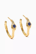 Ivy Lapis Lazuli Hoop Earrings in 18kt Gold-plated Bronze