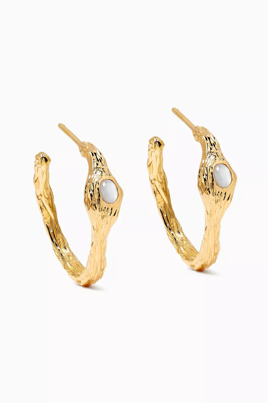 Ivy Lapis Lazuli Hoop Earrings in 18kt Gold-plated Bronze