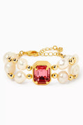 Denise Pearl Bracelet in 24kt Gold-plated Brass
