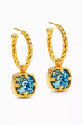 Alice Crystal Drop Earrings in 24kt Gold-plated Brass