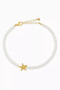 Fay Pearl Choker in 24kt Gold-plated Brass