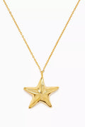 Lucy Starfish Necklace in 24kt Gold-plated Brass