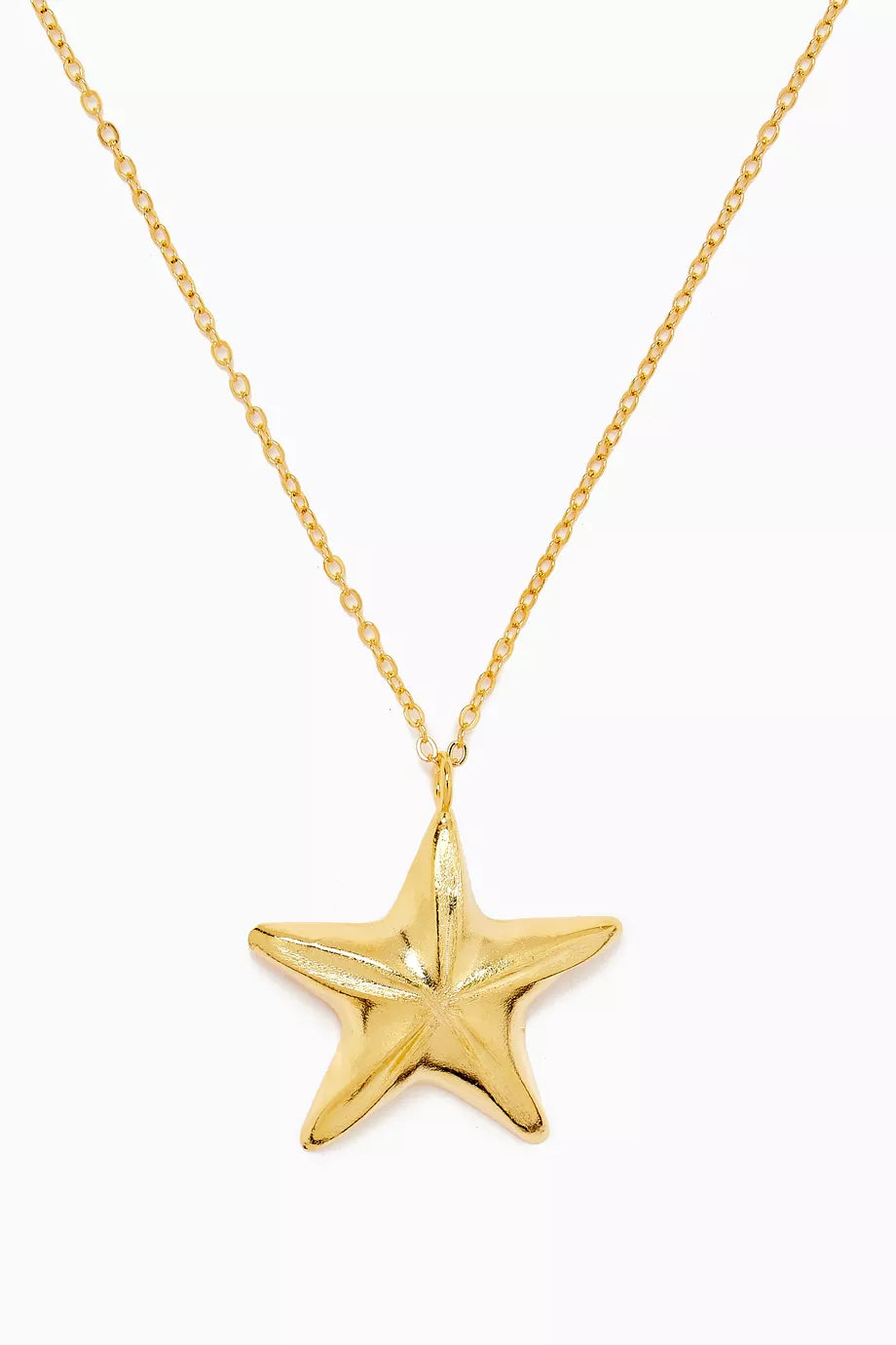 Lucy Starfish Necklace in 24kt Gold-plated Brass