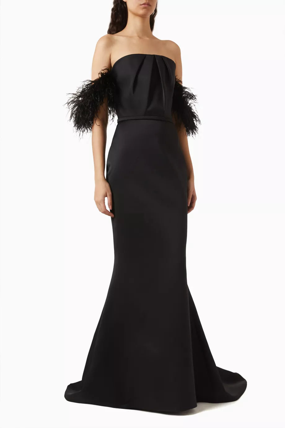 Lucky Off-shoulder Mermaid Maxi Dress in Satin