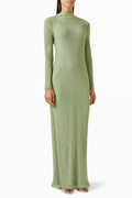 Isa Maxi Dress in Stretch-cotton