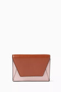 Colour-block Tri-fold Wallet in Leather