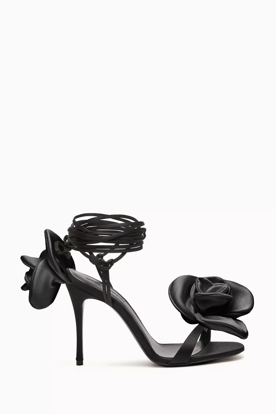 Flower 105 Lace-up Sandals in Satin