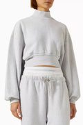 Crop Sweatshirt in Cotton-terry