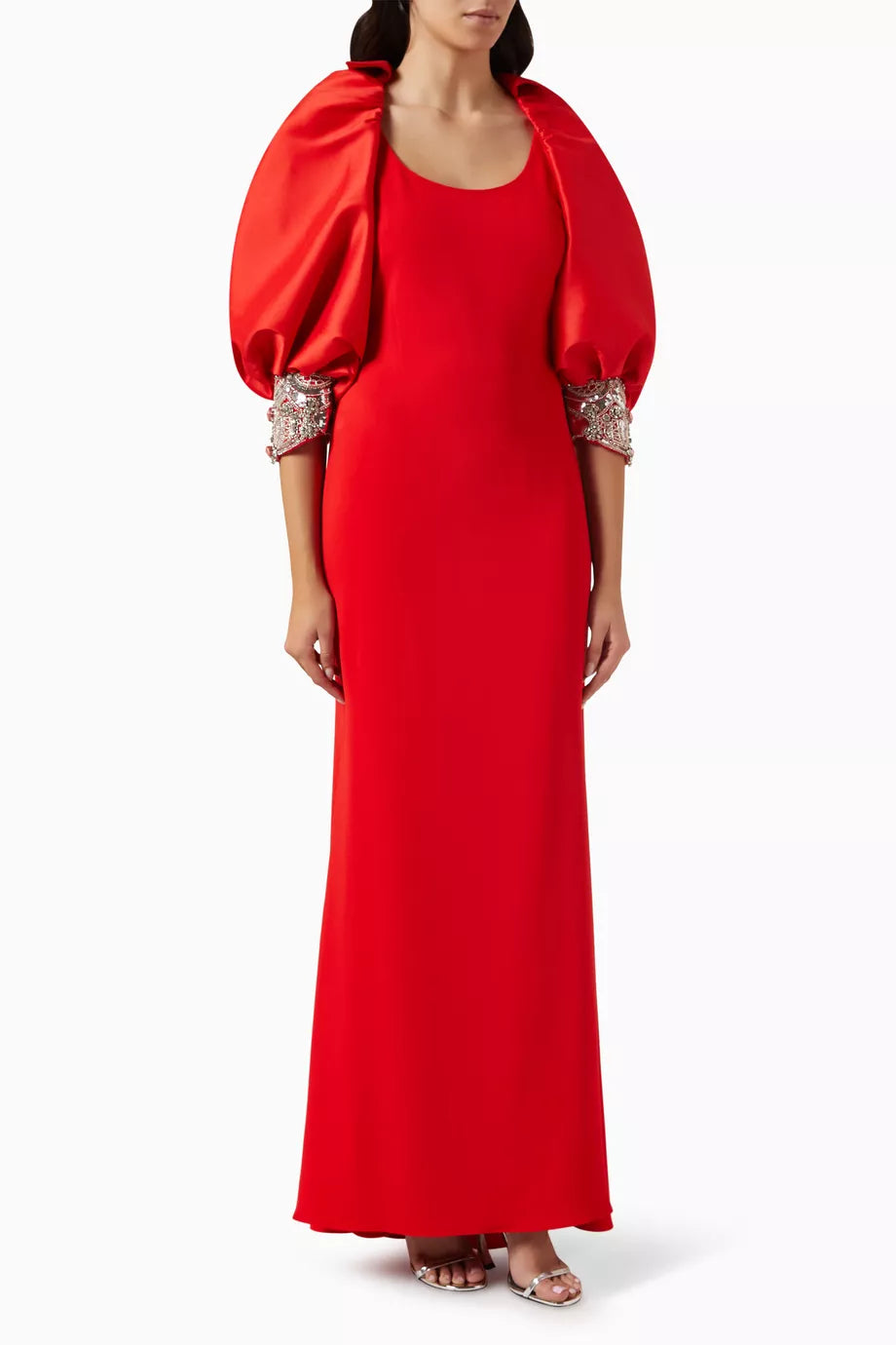 Embellished Cuff Jacket & Column Gown Set