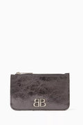 Cash Long Coin & Card Holder in Metallic Lambskin