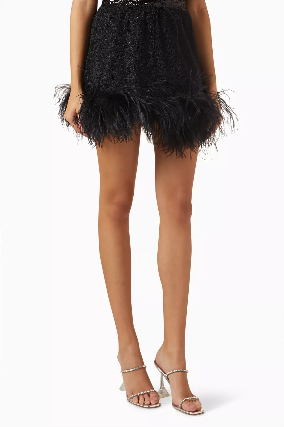 Lurex Lumiere Plumage Mini Skirt