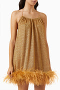 Lumière Plumage Necklace Mini Dress in Lurex
