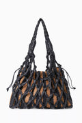 Hitch Shoulder Bag in Raffia & Leather