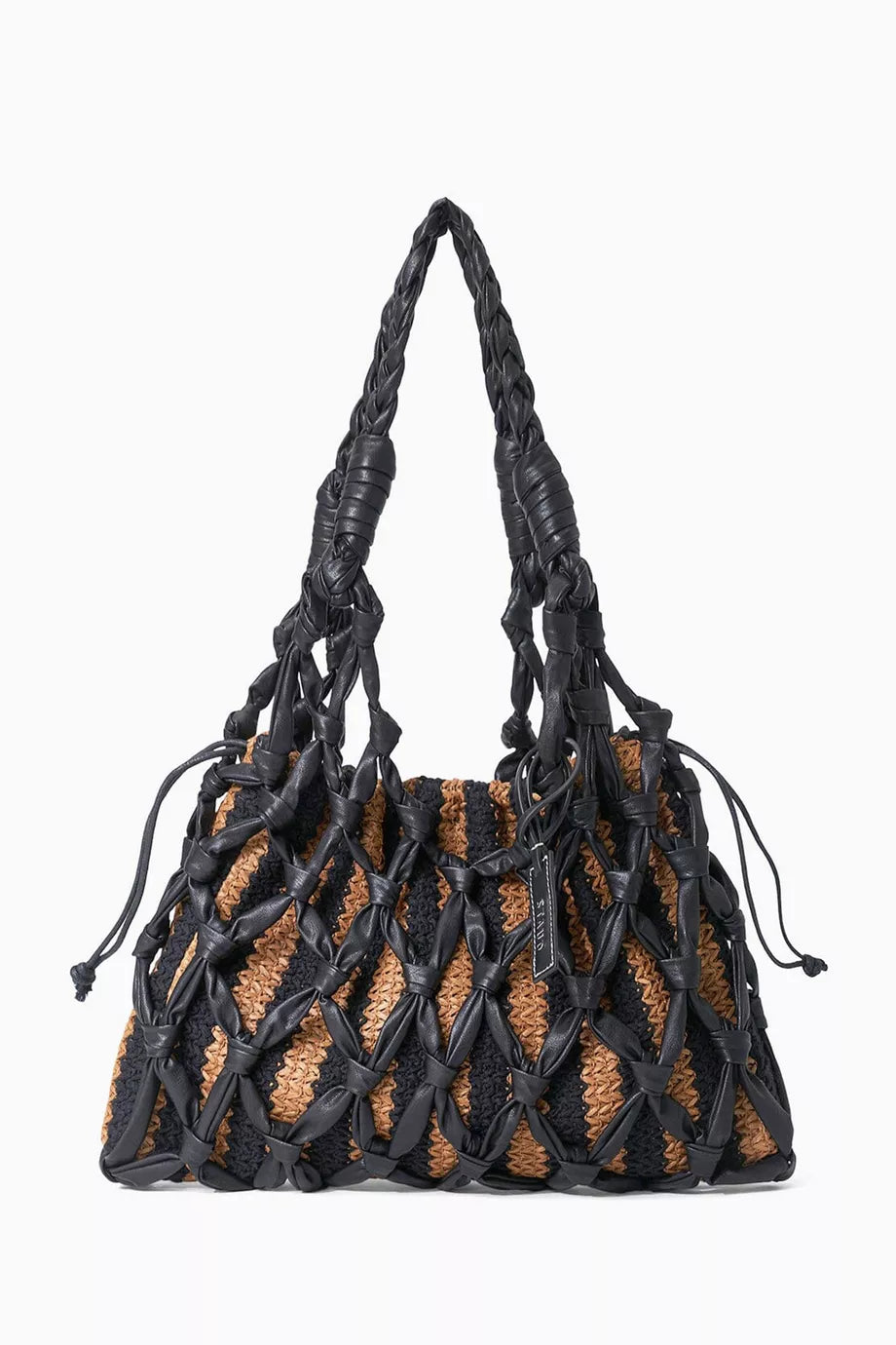 Hitch Shoulder Bag in Raffia & Leather