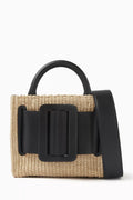 Mini Bobby 18 Tote Bag in Raffia and Leather