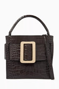 Mini Devon 21 Top Handle Bag in Croc-Embossed Leather