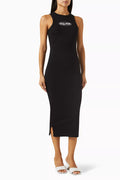 Logo Midi Dress in Organic Cotton