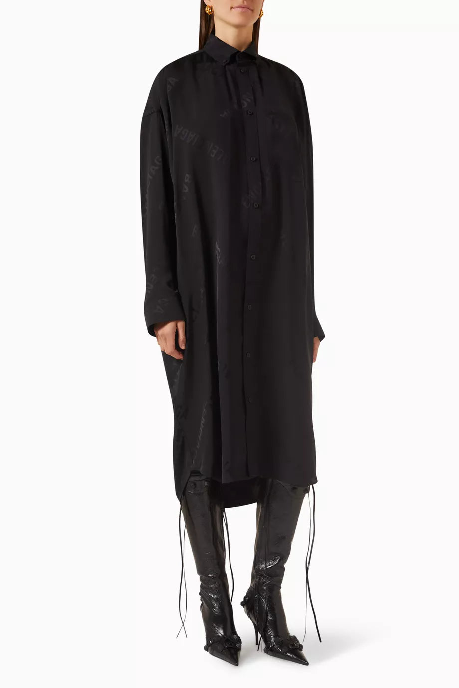 Cocoon Midi Dress in Viscose Jacquard