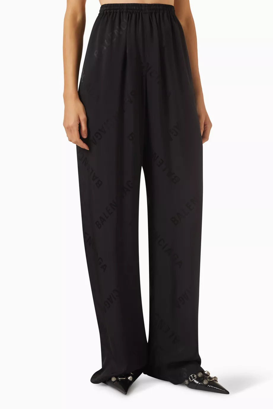 Bal Diagonal Logo Track Pants in Viscose Jacquard