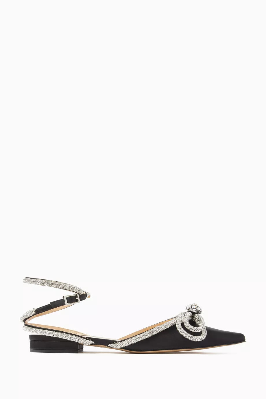 Double Bow Ballet Flats in Satin