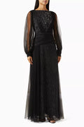 Bead-embellished Maxi Dress in Tulle