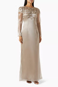 Embellished Maxi Dress in Organza